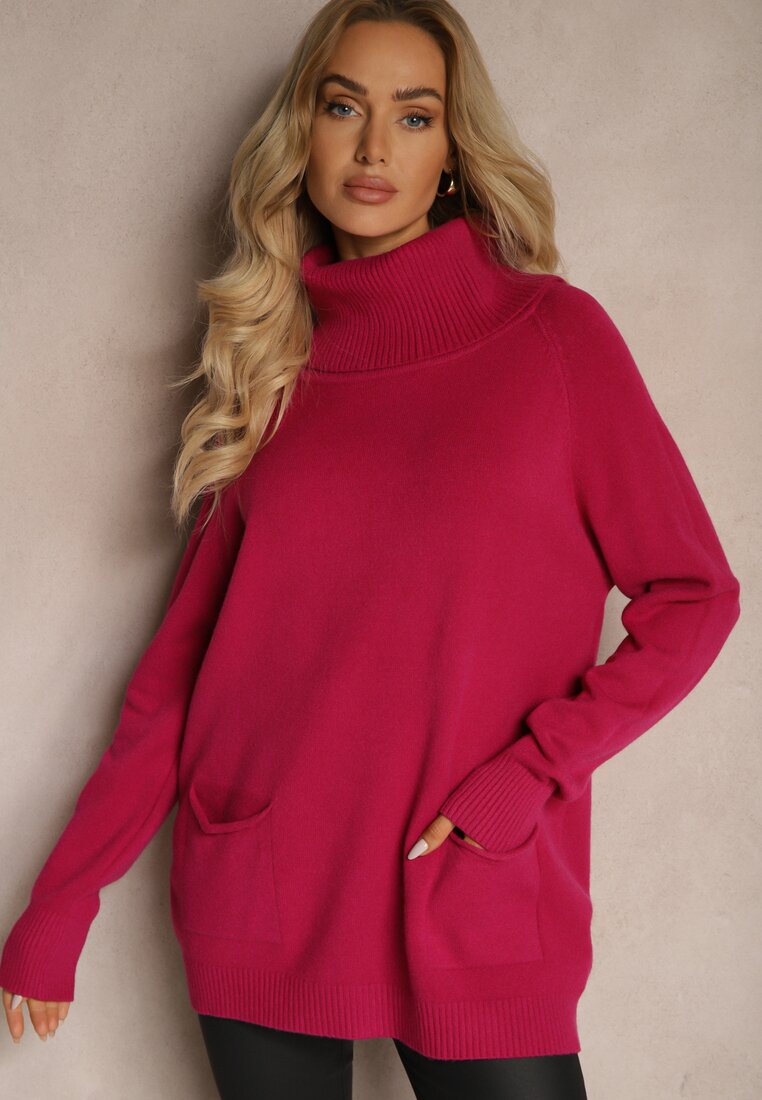 Pulover pe gât Viasya Fucsia