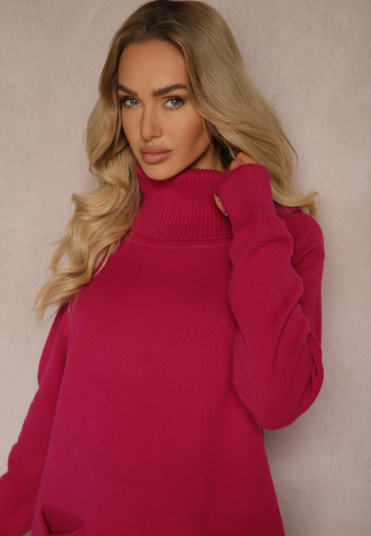 Pulover pe gât Viasya Fucsia