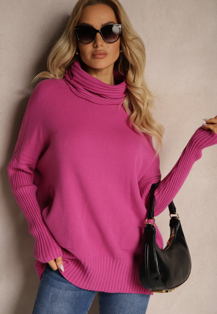 Pulover pe gât Vialith Fucsia