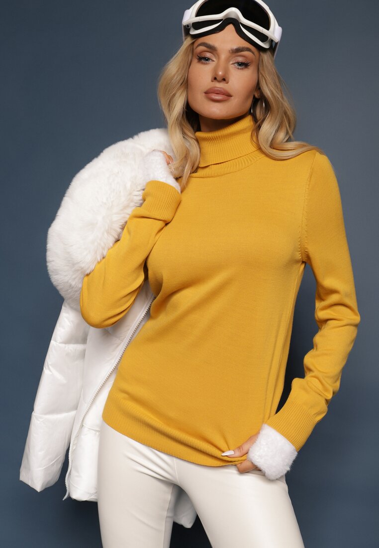 Pulover pe gât Felinia Bej