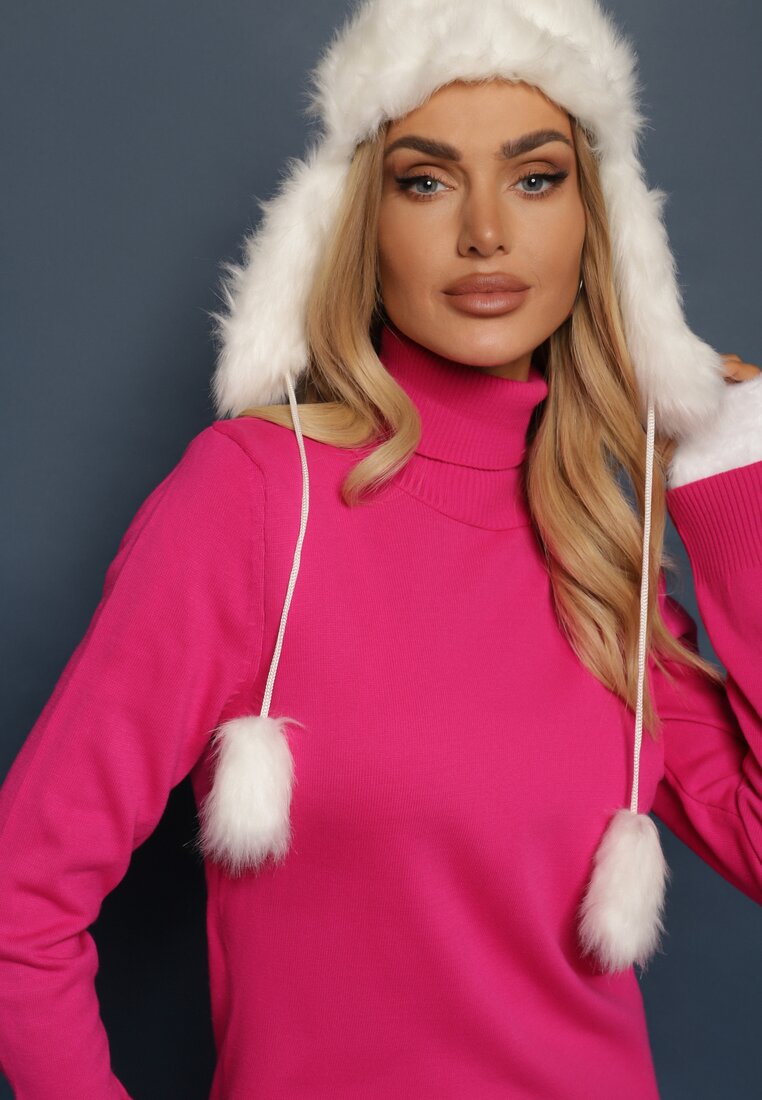 Pulover pe gât Felinia Fucsia