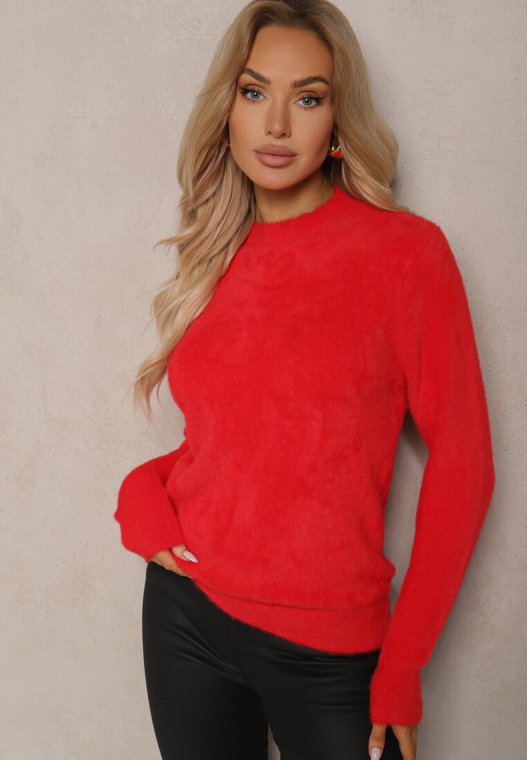 Czerwony Sweter Wełniany Elisabema