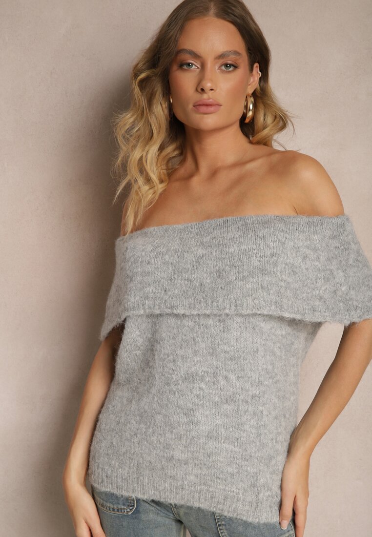 Pulover Inarose Gri deschis
