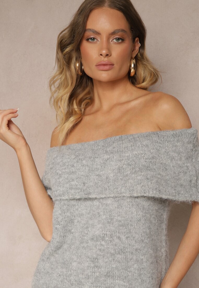 Pulover Inarose Gri deschis