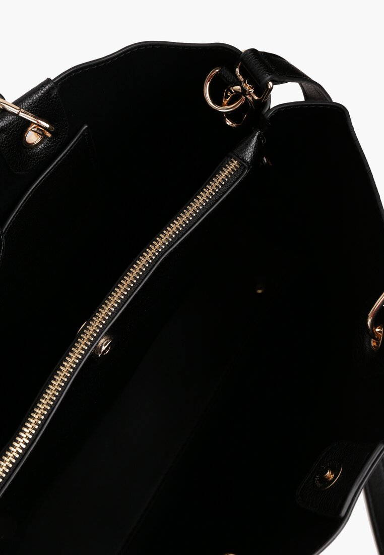 Brązowa Torebka Typu Shopper w Panterkowy Print Zdobiona Breloczkiem Lorinara