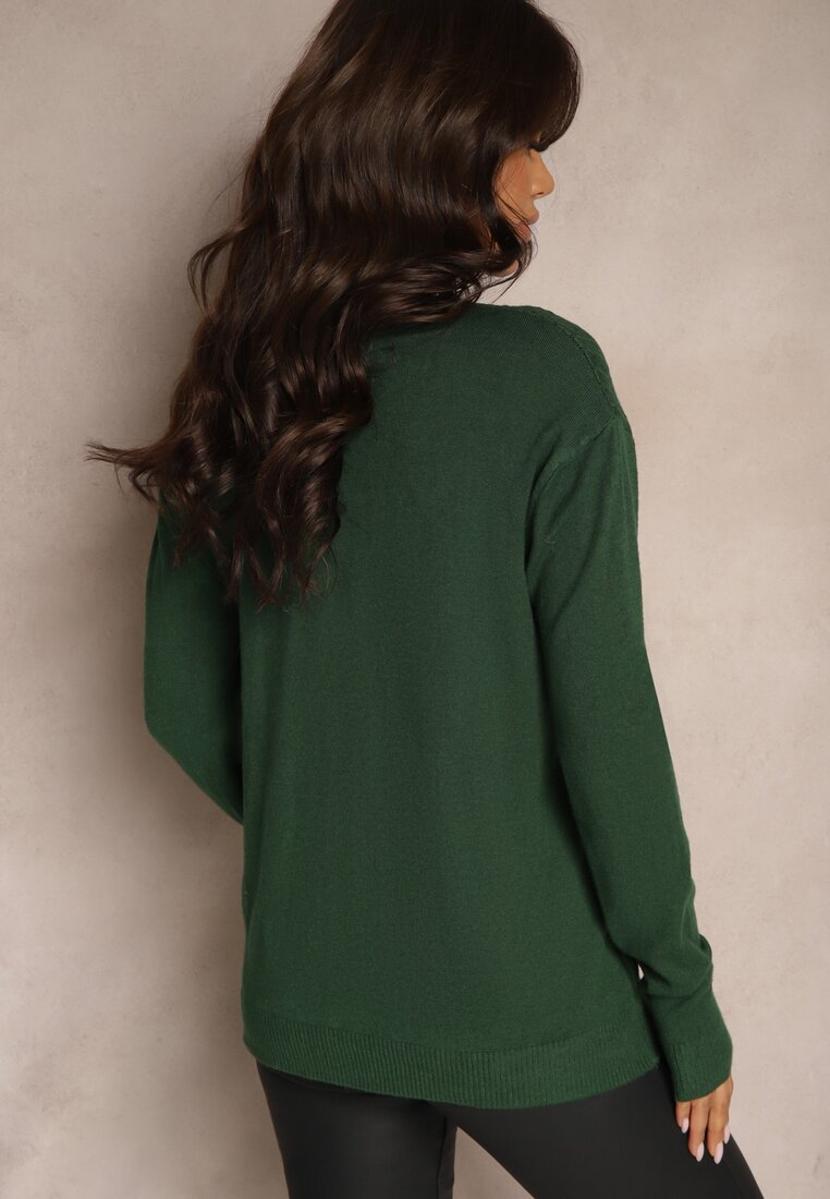 Pulover pe gât Inoriaea Verde închis