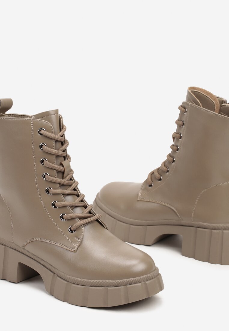 Botine Valentie Bej cu gri