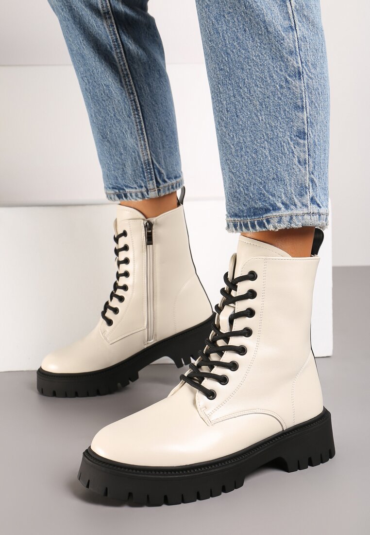 Botine Siotana Bej cu negru