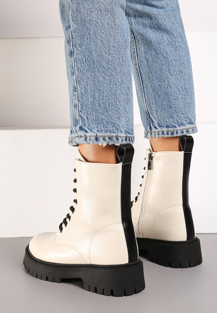 Botine Siotana Bej cu negru