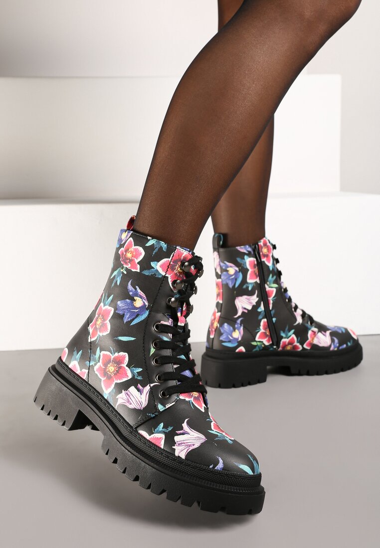 Botine Uzilya Negru cu verde