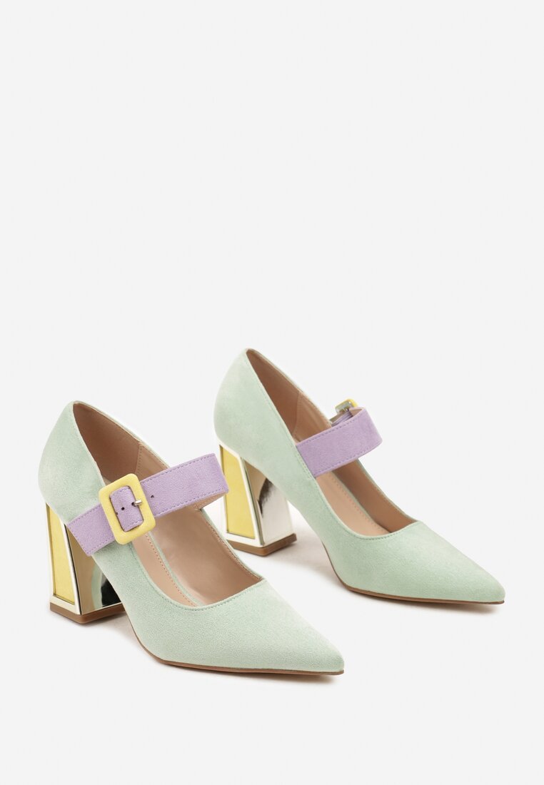 Pantofi cu toc Enavina Verde deschis