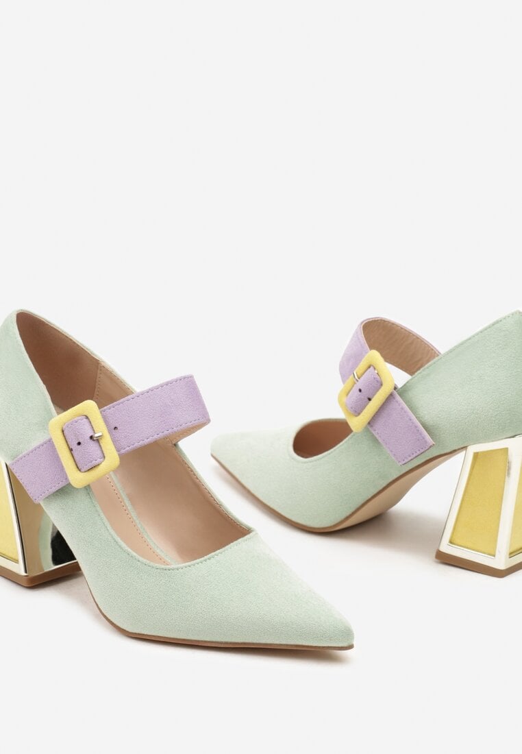 Pantofi cu toc Enavina Verde deschis