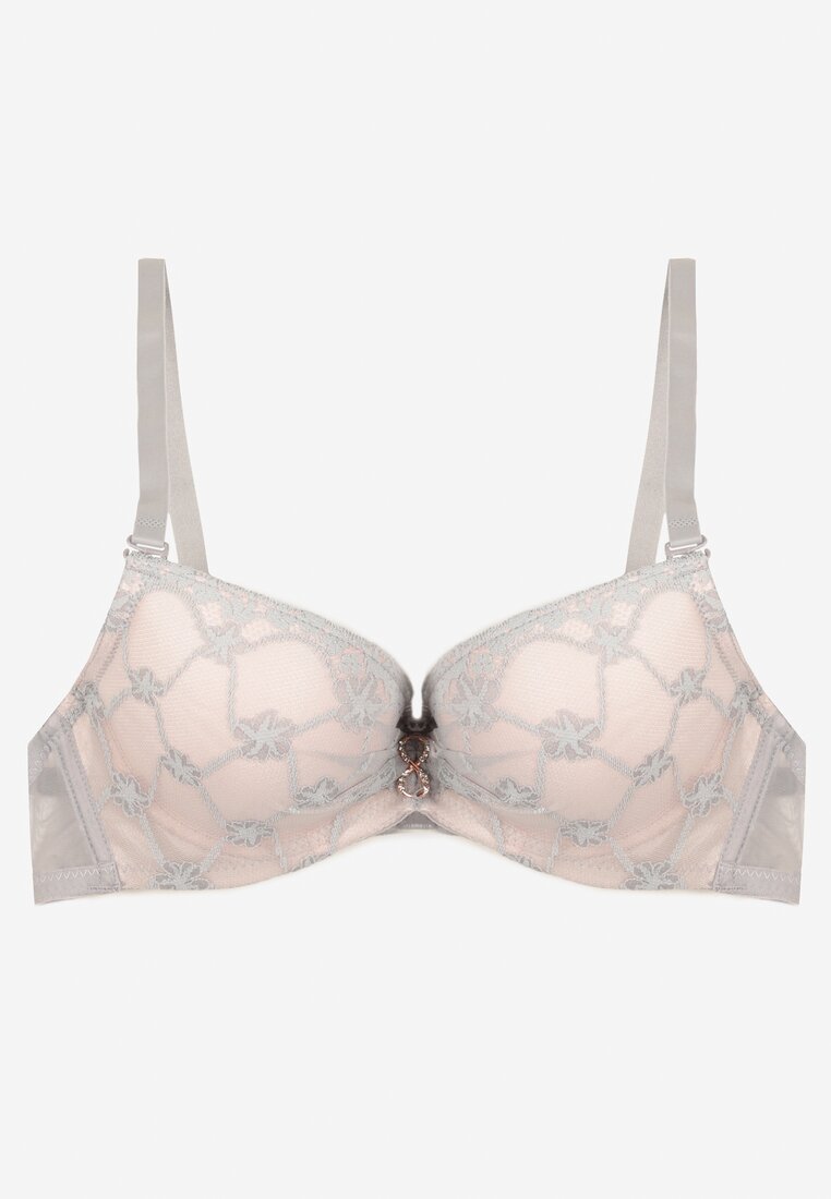 Sutien Norirae Gri cu roz