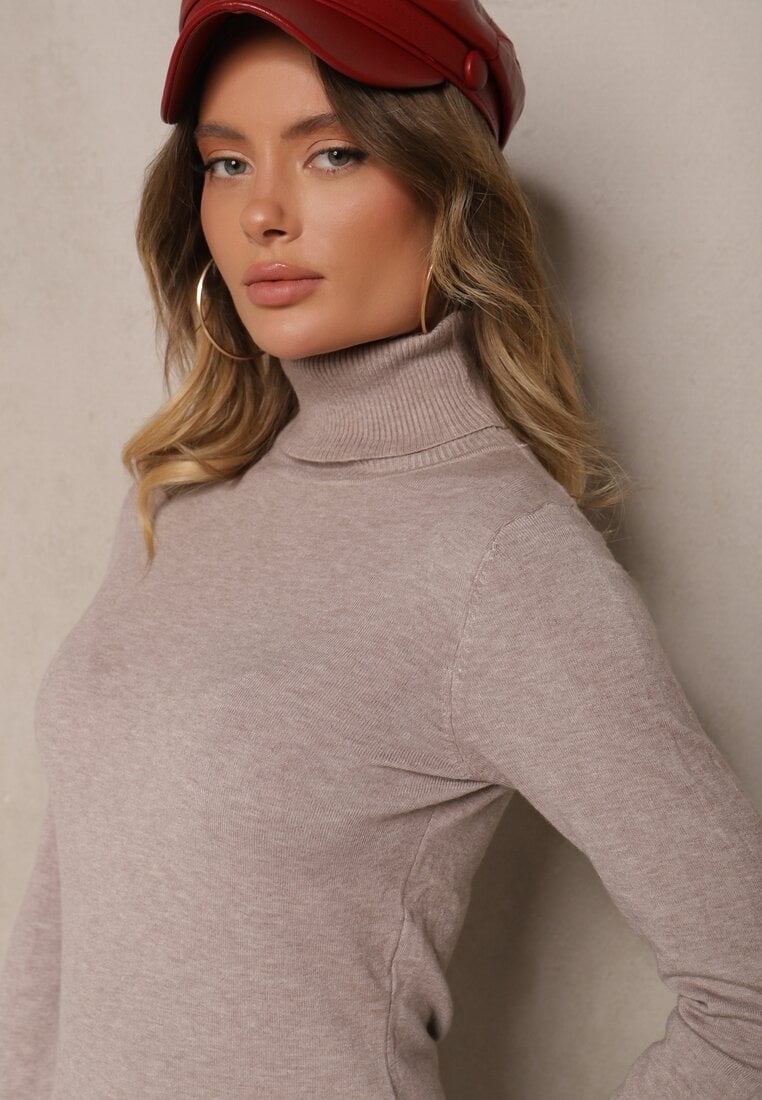 Pulover pe gât Lannetora Bej