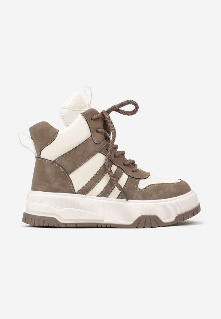 Sneakers Noradwen Bej cu maro