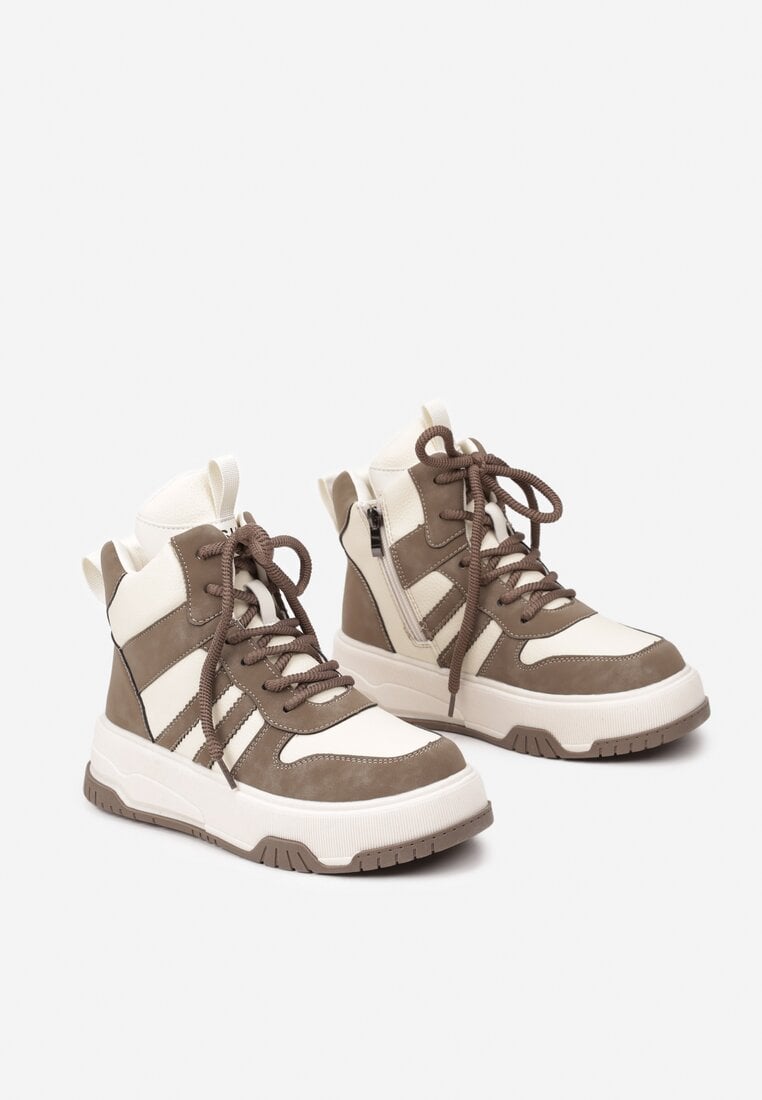 Sneakers Noradwen Bej cu maro