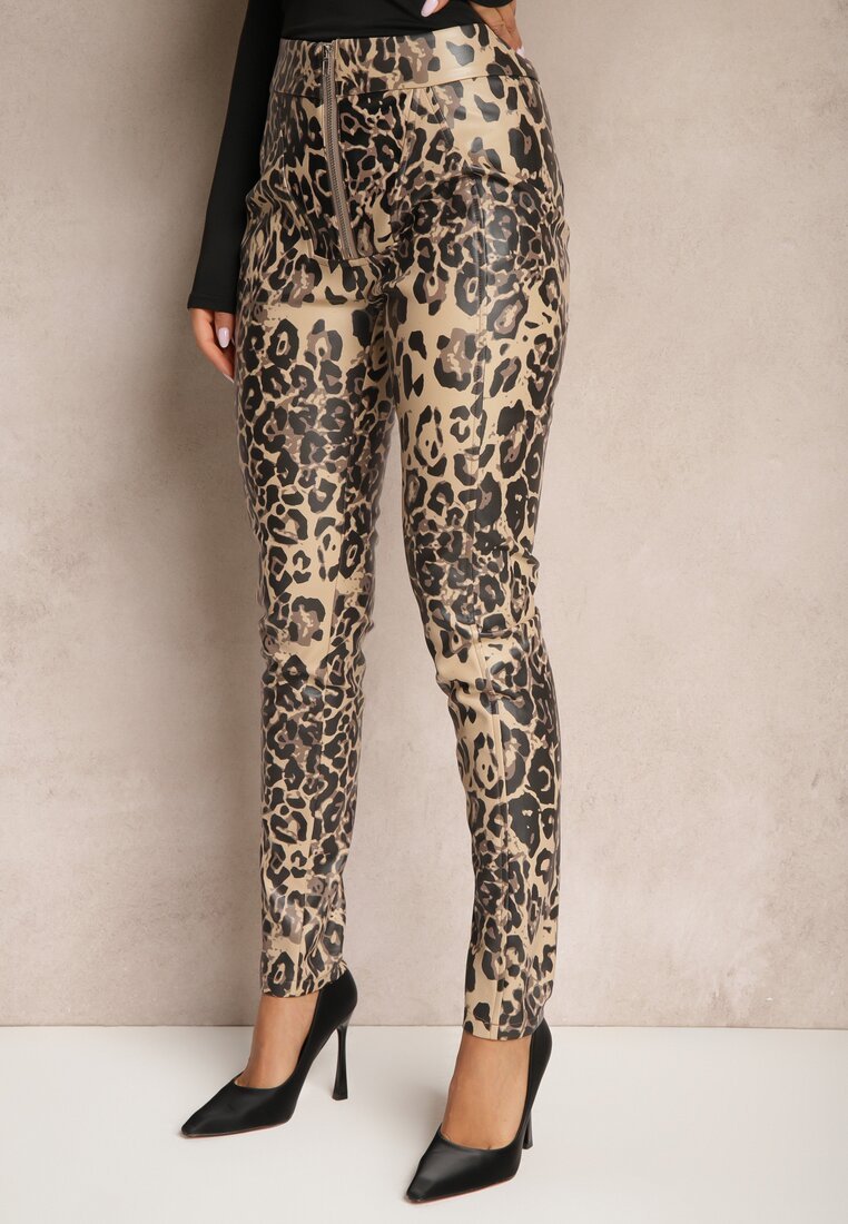 Pantaloni Ilanilith Bej cu negru