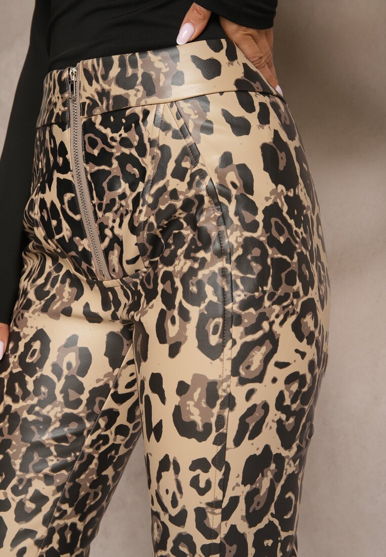 Pantaloni Ilanilith Bej cu negru