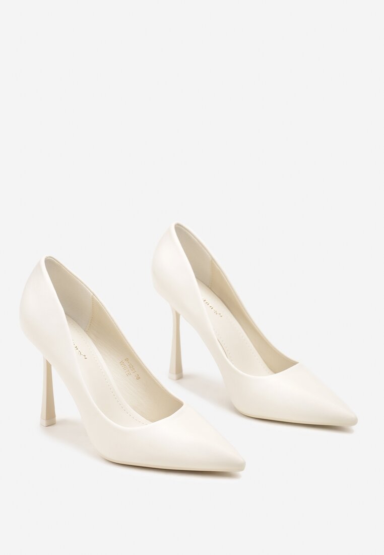Pantofi stiletto Galadi Albi