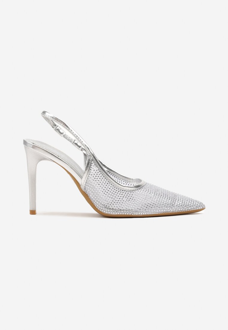 Pantofi stiletto Sanaraia Argintii