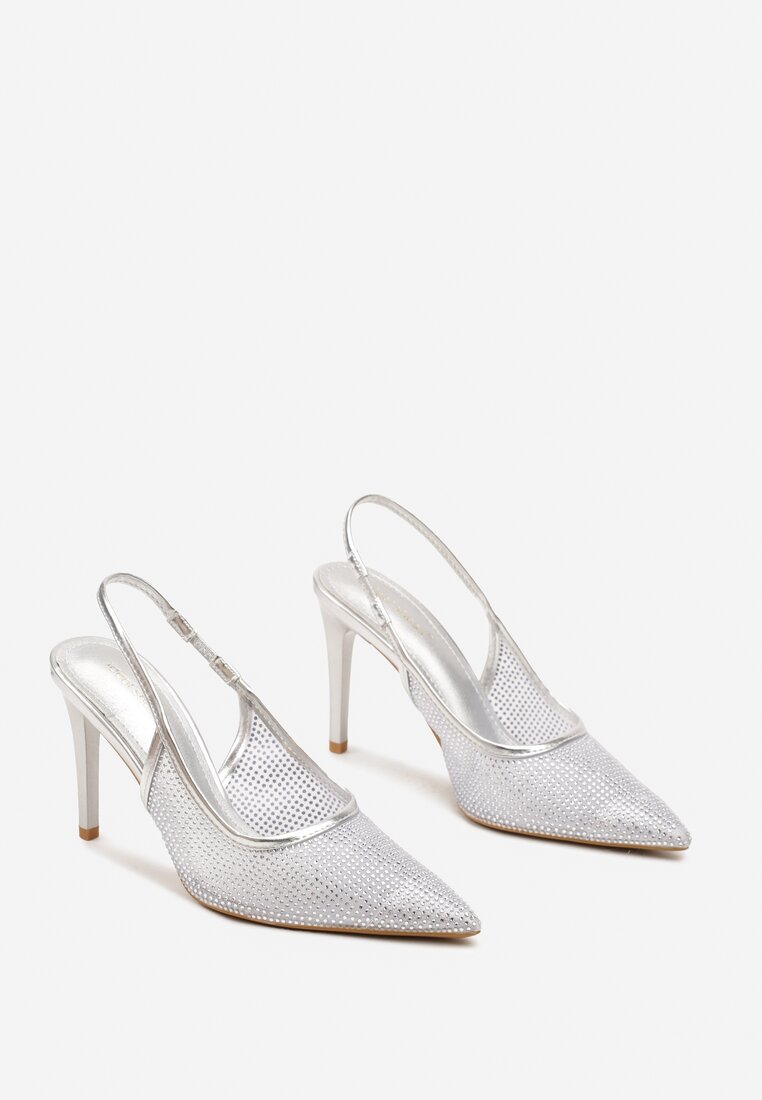 Pantofi stiletto Sanaraia Argintii