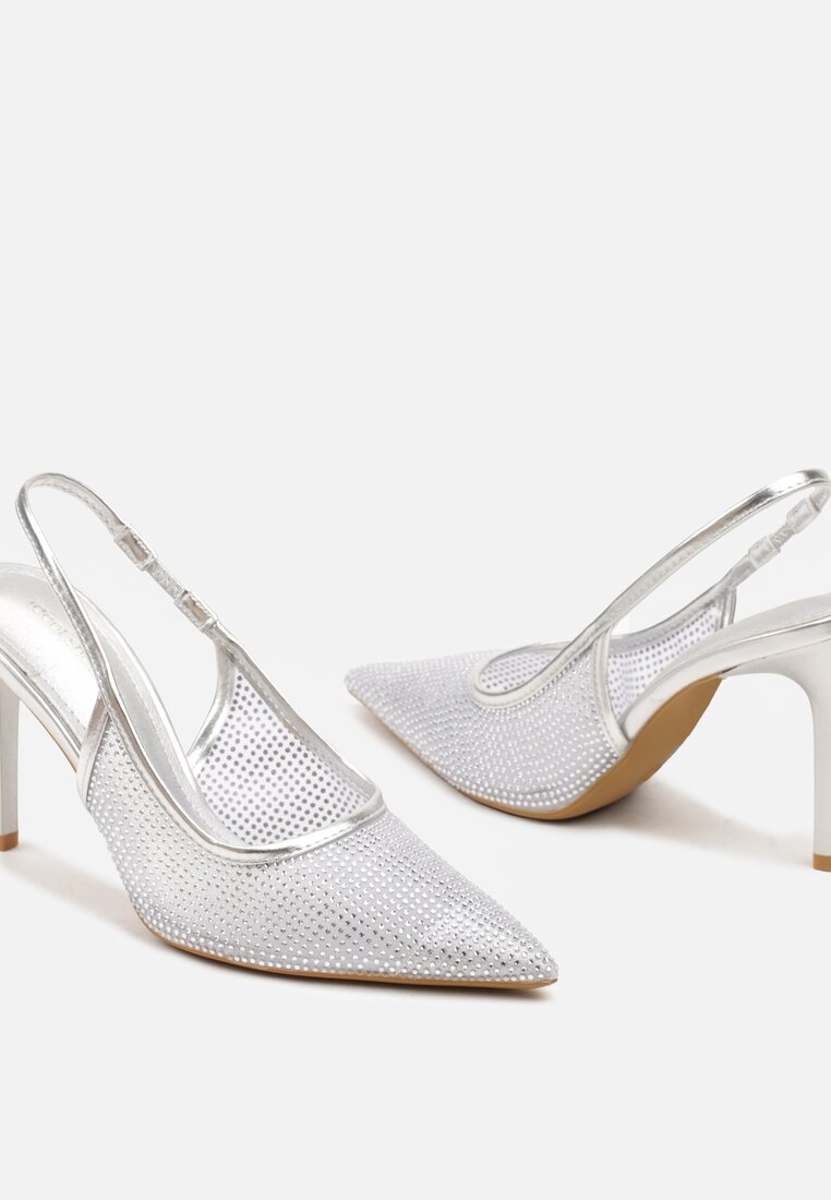 Pantofi stiletto Sanaraia Argintii