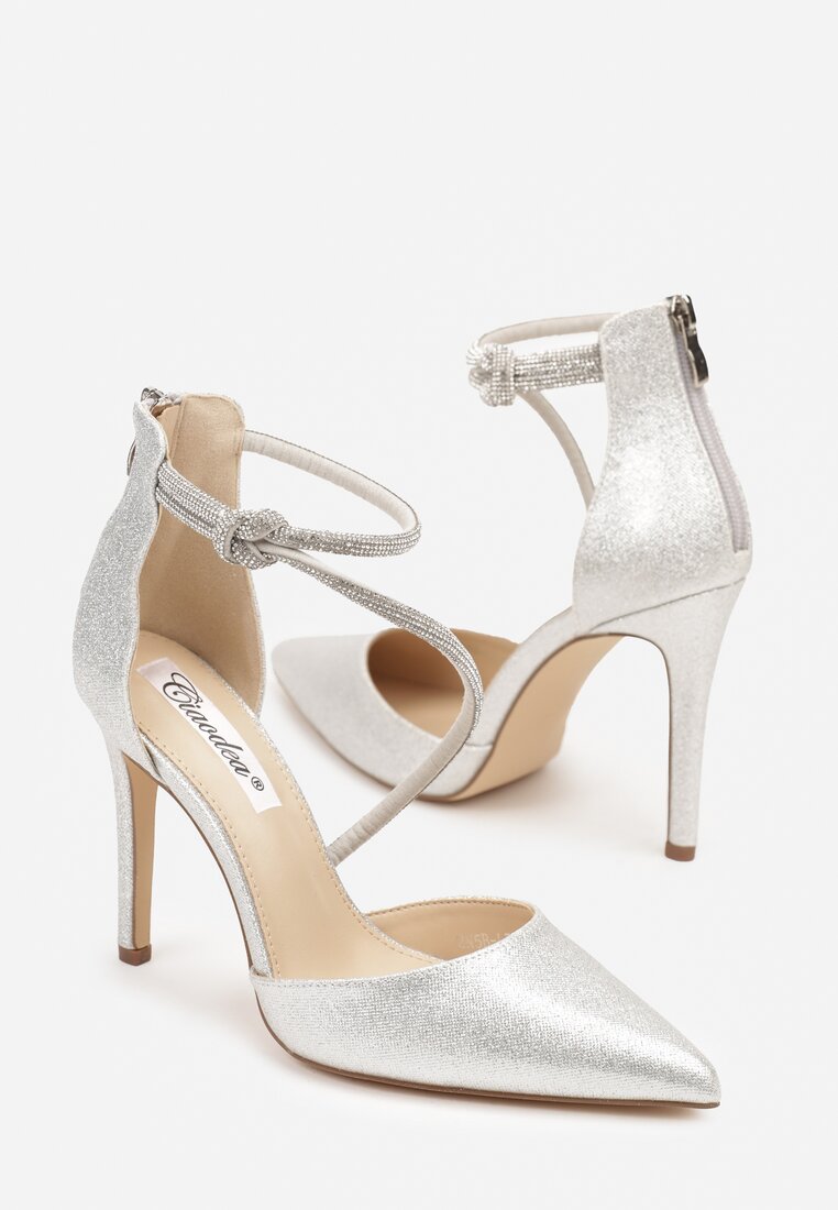 Pantofi stiletto Alennia Argintii