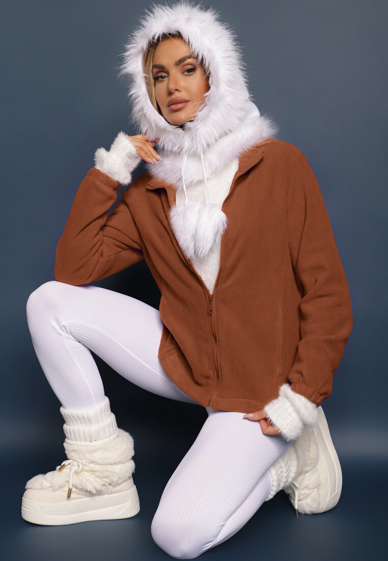 Brązowy Casualowy Polar Dannira