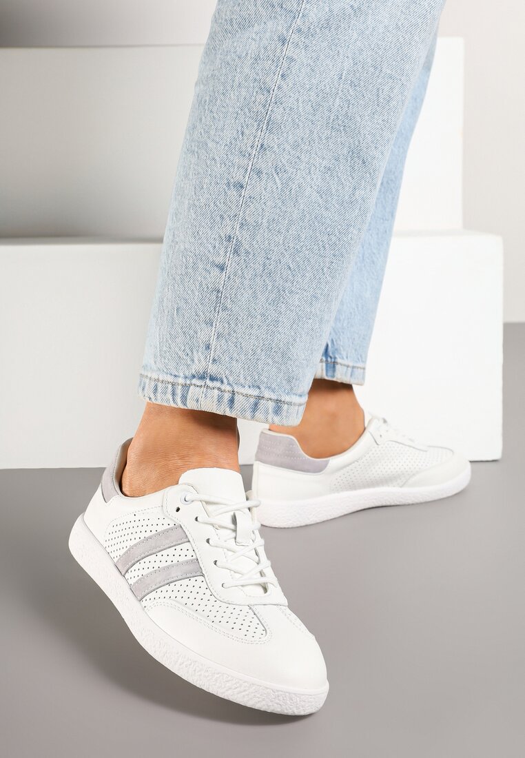 Sneakers Enelis Alb cu gri