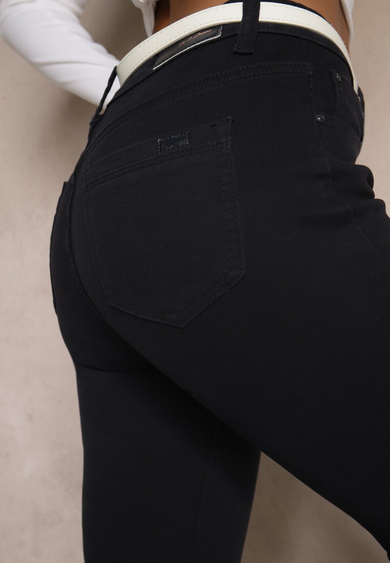 Granatowe Jeansy Slim Fit z Regularnym Stanem Solzedis