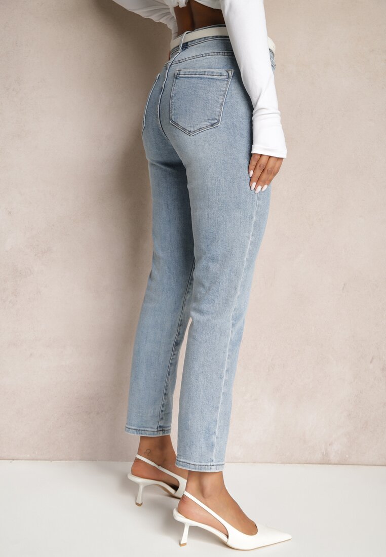 Jasnoniebieskie Jeansy High Waist Regular Fit Felindor