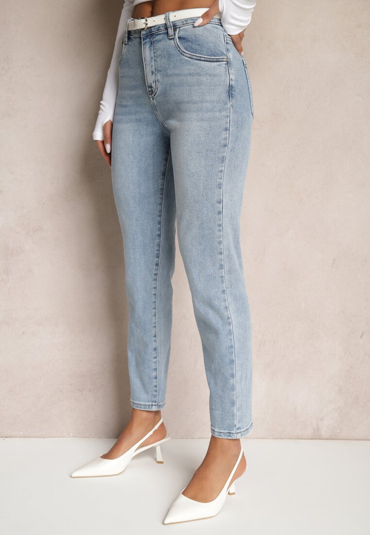 Jasnoniebieskie Jeansy High Waist Regular Fit Felindor