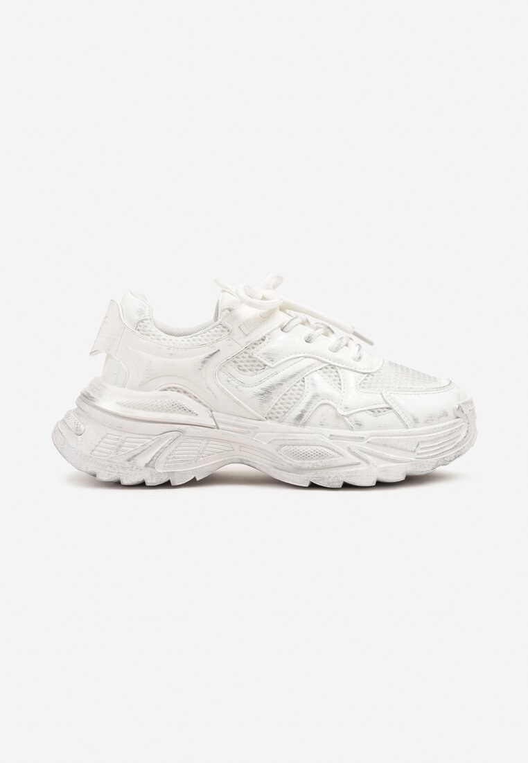 Białe Sneakersy w Streetwearowym Stylu na Podeszwie z Tłoczeniami Neodeoriel