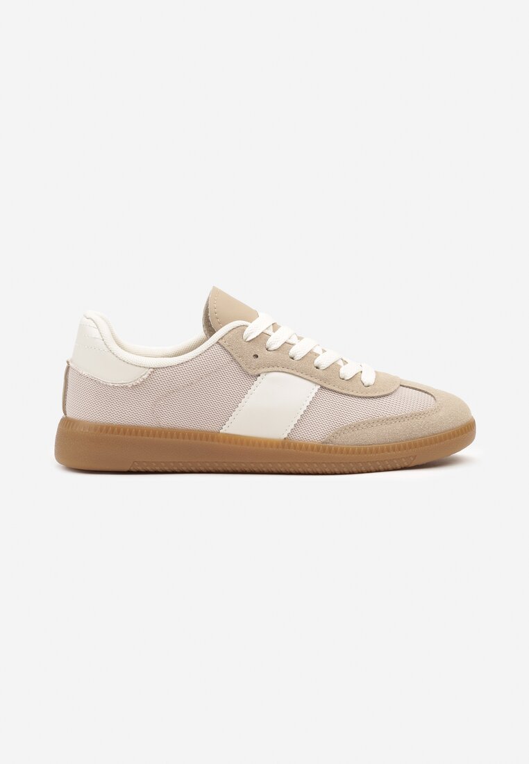 Ciemnobeżowe Sneakersy Tenisówki w Kultowym Stylu Neolithaen