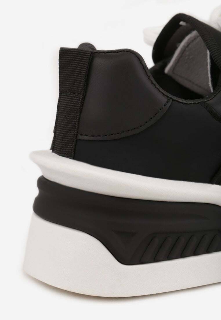 Czarne Streetwearowe Sneakersy Trampki na Platformie Danenith