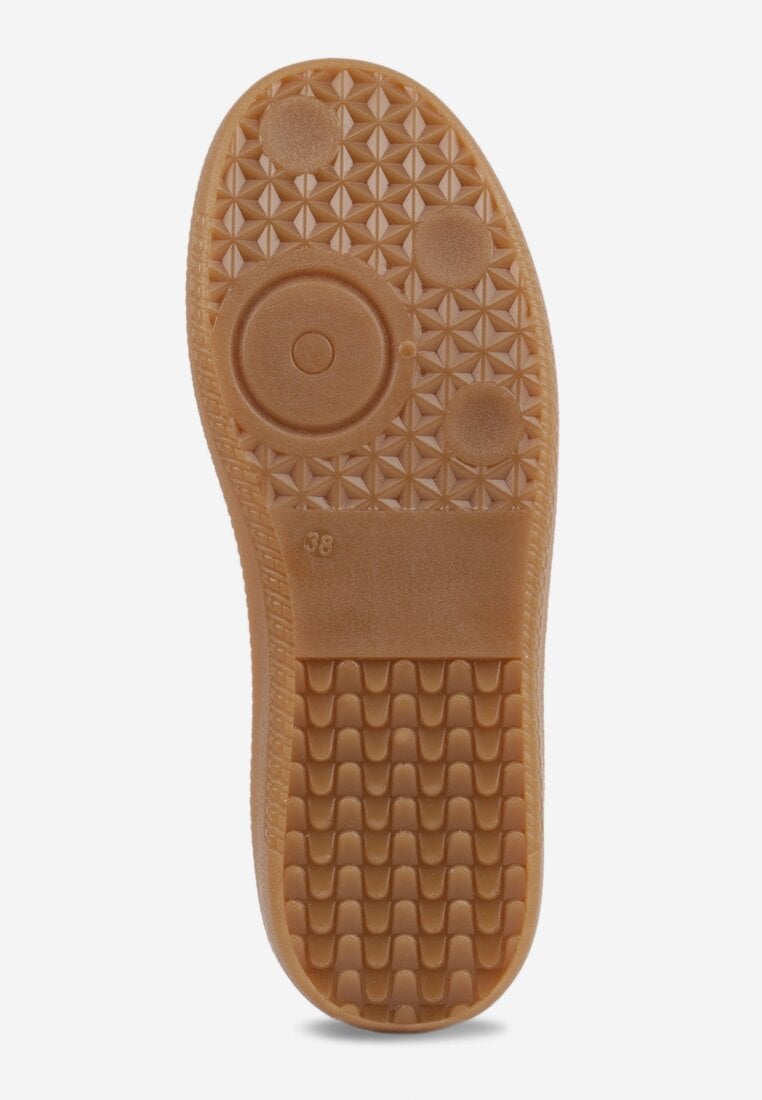 Beżowo-Białe Sneakersy w Stylu Tenisówek z Paskami Danareth