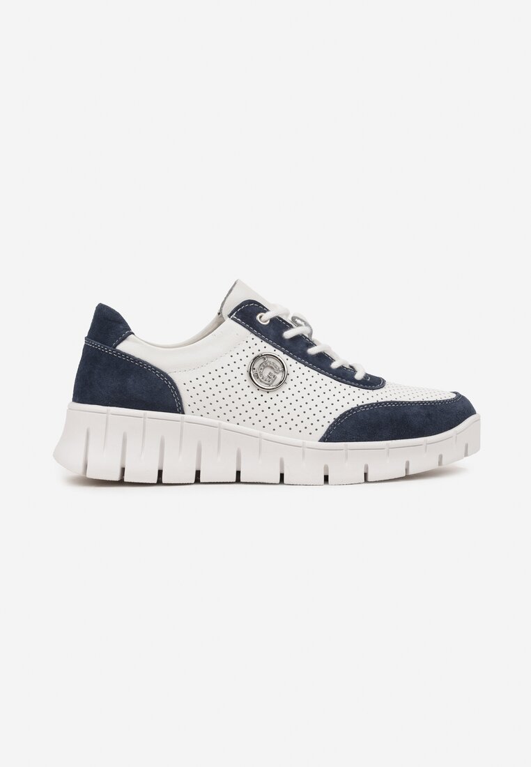 Sneakers Milothra Alb cu bleumarin