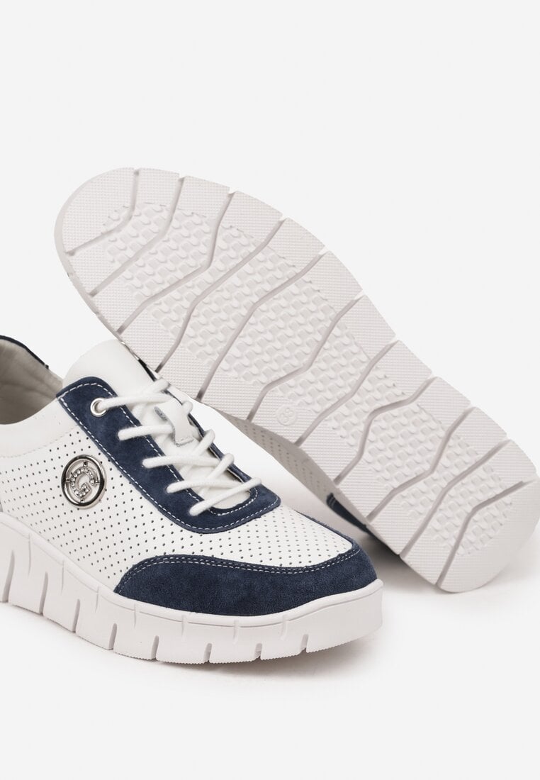 Sneakers Milothra Alb cu bleumarin