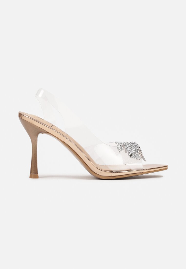 Pantofi stiletto Hanwen Culoarea șampaniei