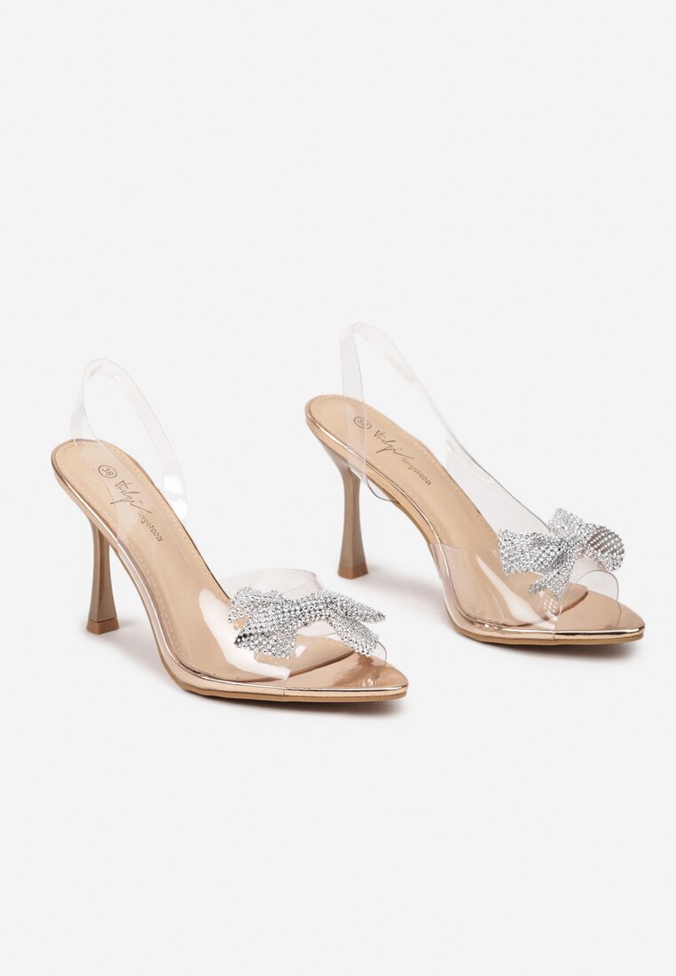 Pantofi stiletto Hanwen Culoarea șampaniei