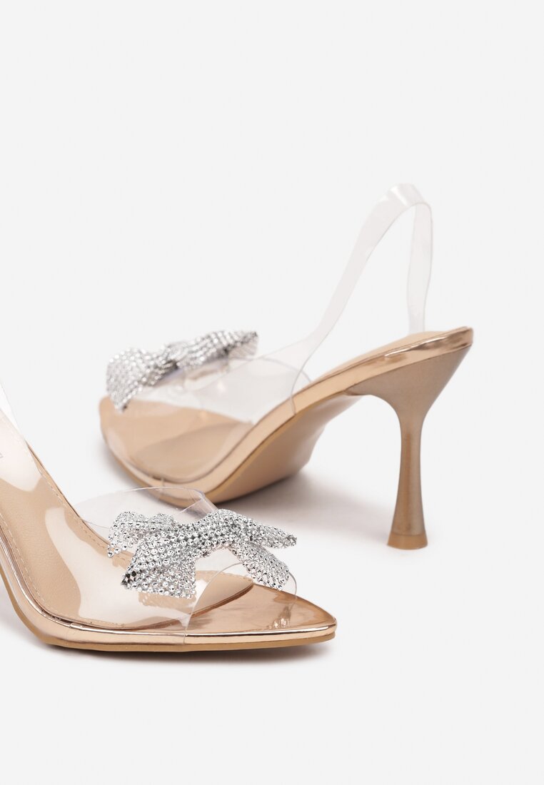 Pantofi stiletto Hanwen Culoarea șampaniei