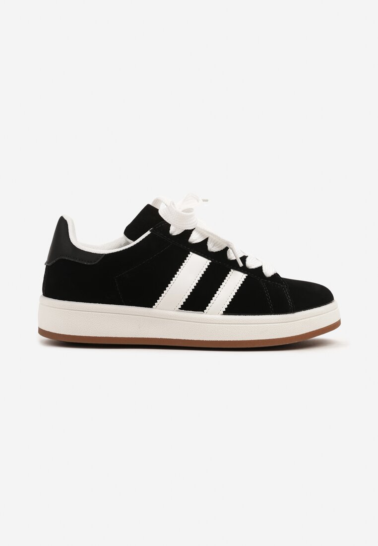 Czarne Sneakersy Ozdobione Paskami Dolirenna