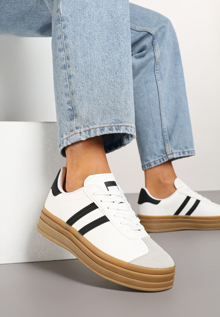 Sneakers Alb cu negru