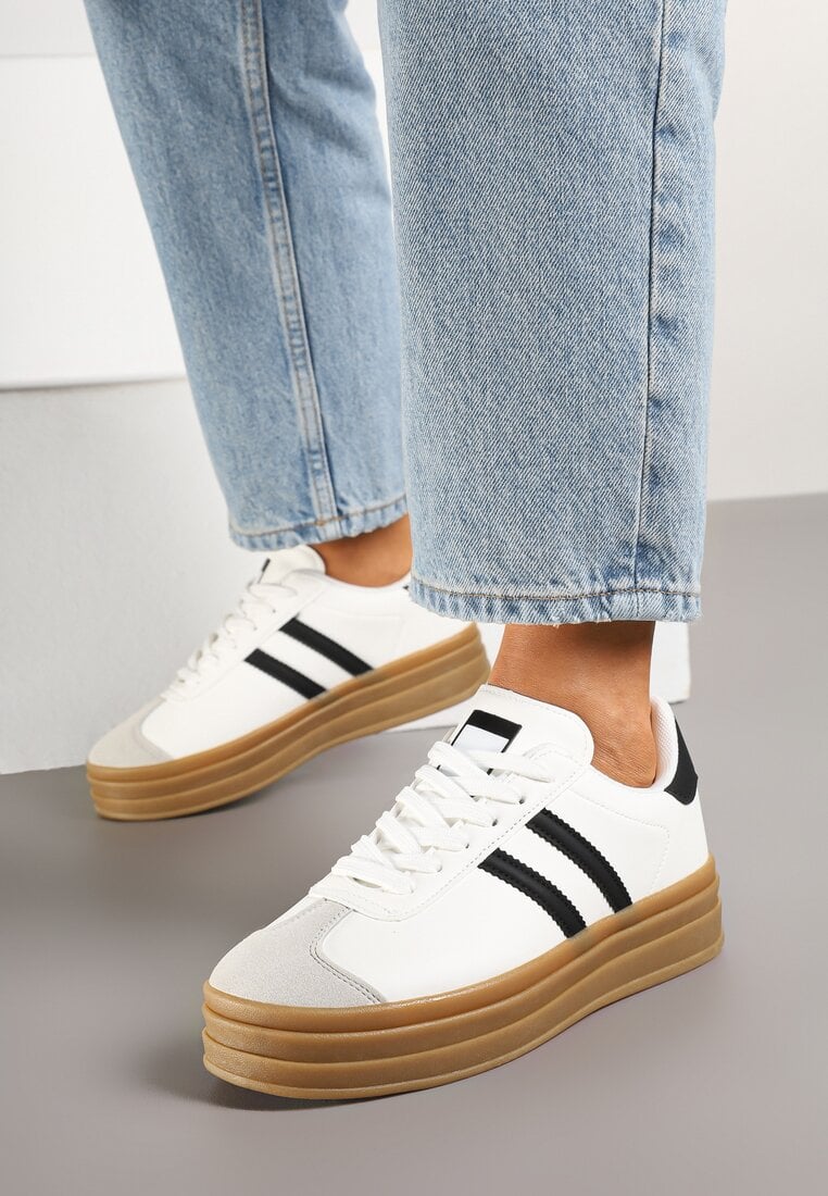 Sneakers Alb cu negru