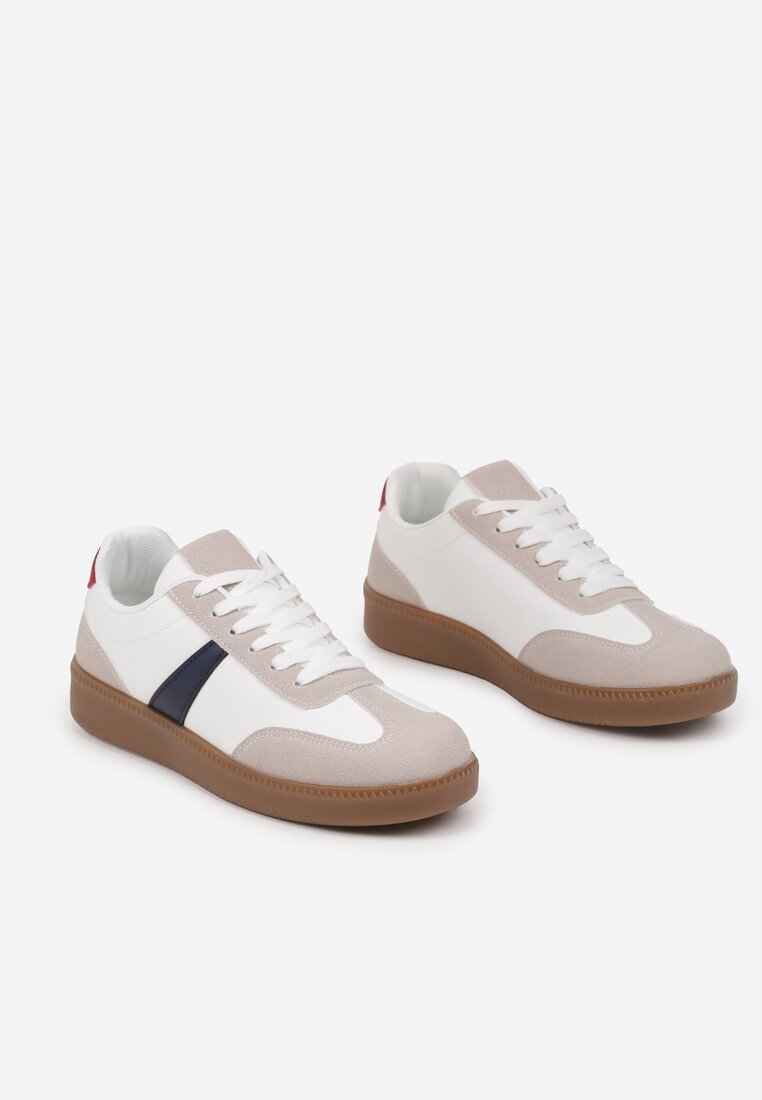 Sneakers Hanivra Alb cu bleumarin