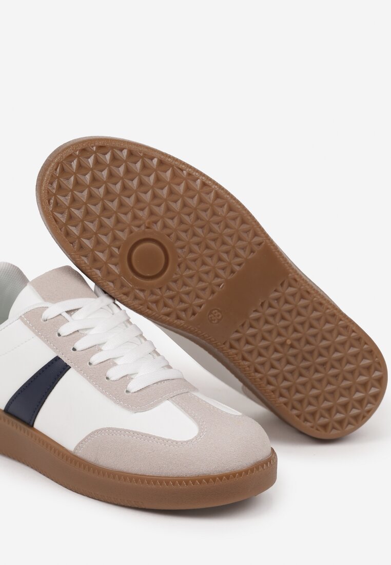 Sneakers Hanivra Alb cu bleumarin