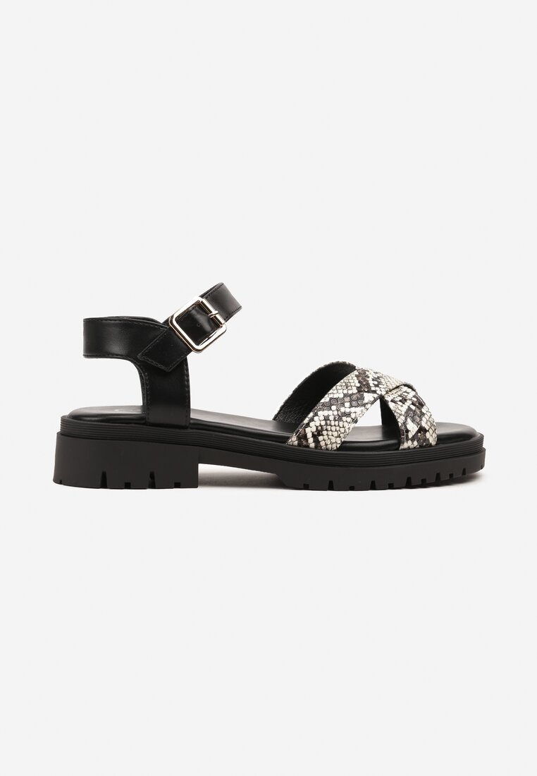Sandale Delorwena Print piele de șarpe