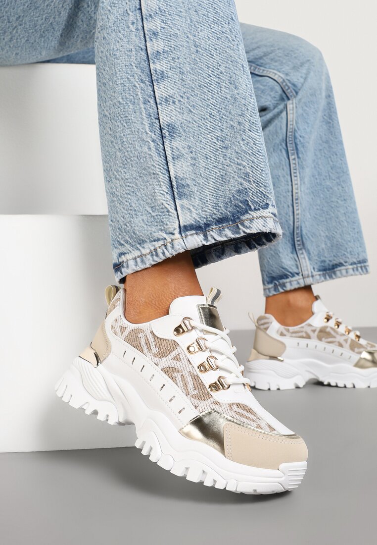 Sneakers Gonavielle Alb cu bej