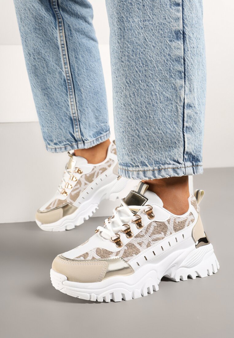 Sneakers Gonavielle Alb cu bej