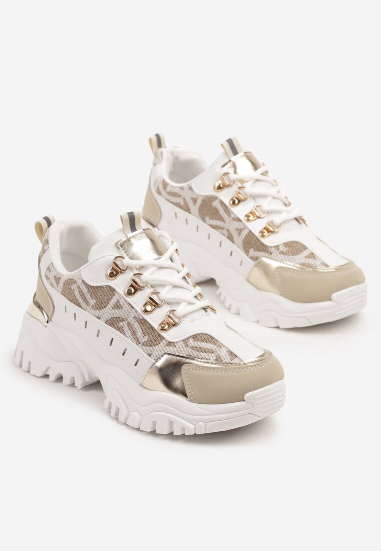 Sneakers Gonavielle Alb cu bej